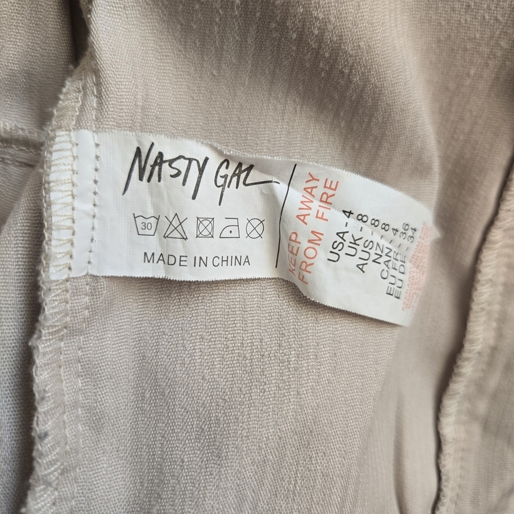 NASTY GAL Beige Corduroy Jacket, Size 4 - Picture 6 of 12